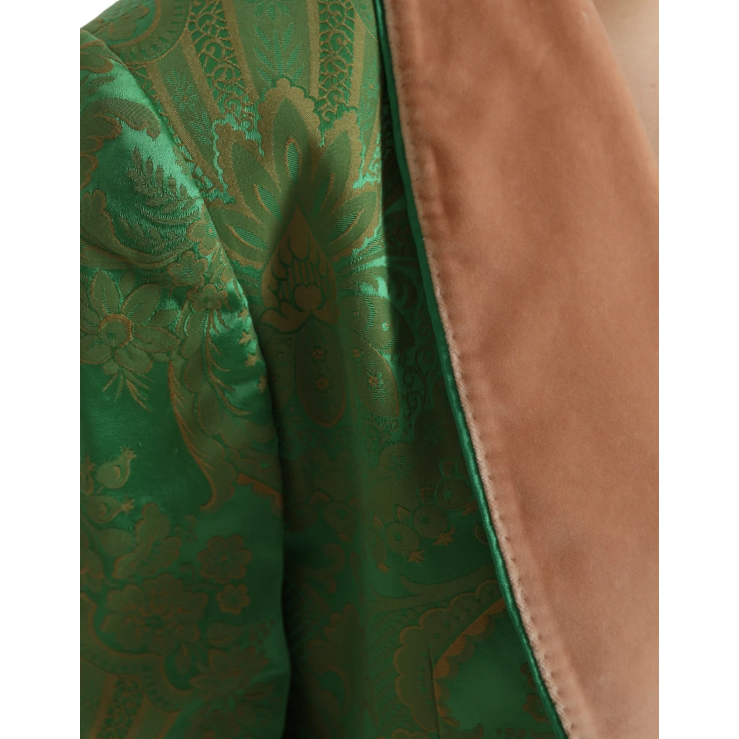 Green Floral Double Breasted Coat Jacket