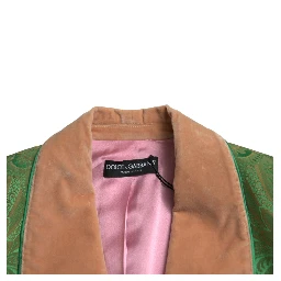 Green Floral Double Breasted Coat Jacket