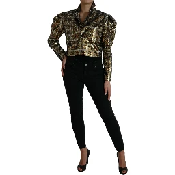 Multicolor Polyester Sequined Cropped Jacket