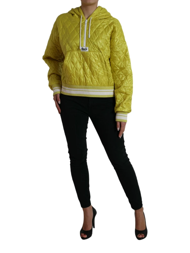 Yellow Nylon Quilted Hooded Pullover Jacket alternative