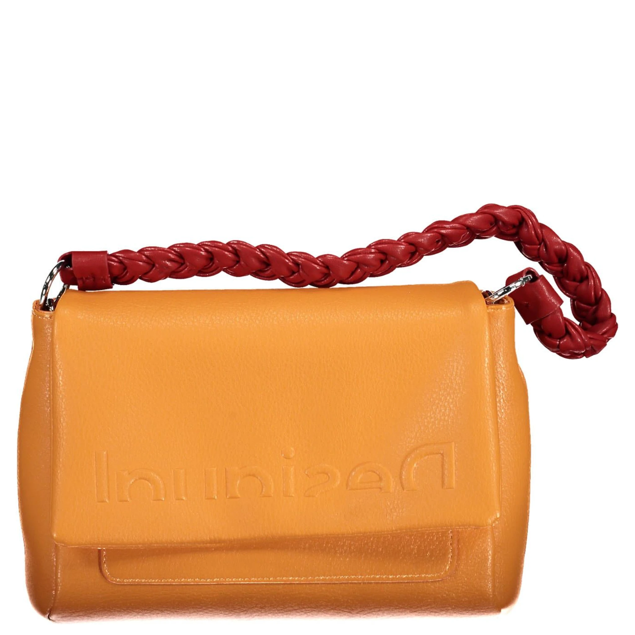 Orange Polyurethane Shoulder Bag
