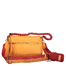 Orange Polyurethane Shoulder Bag
