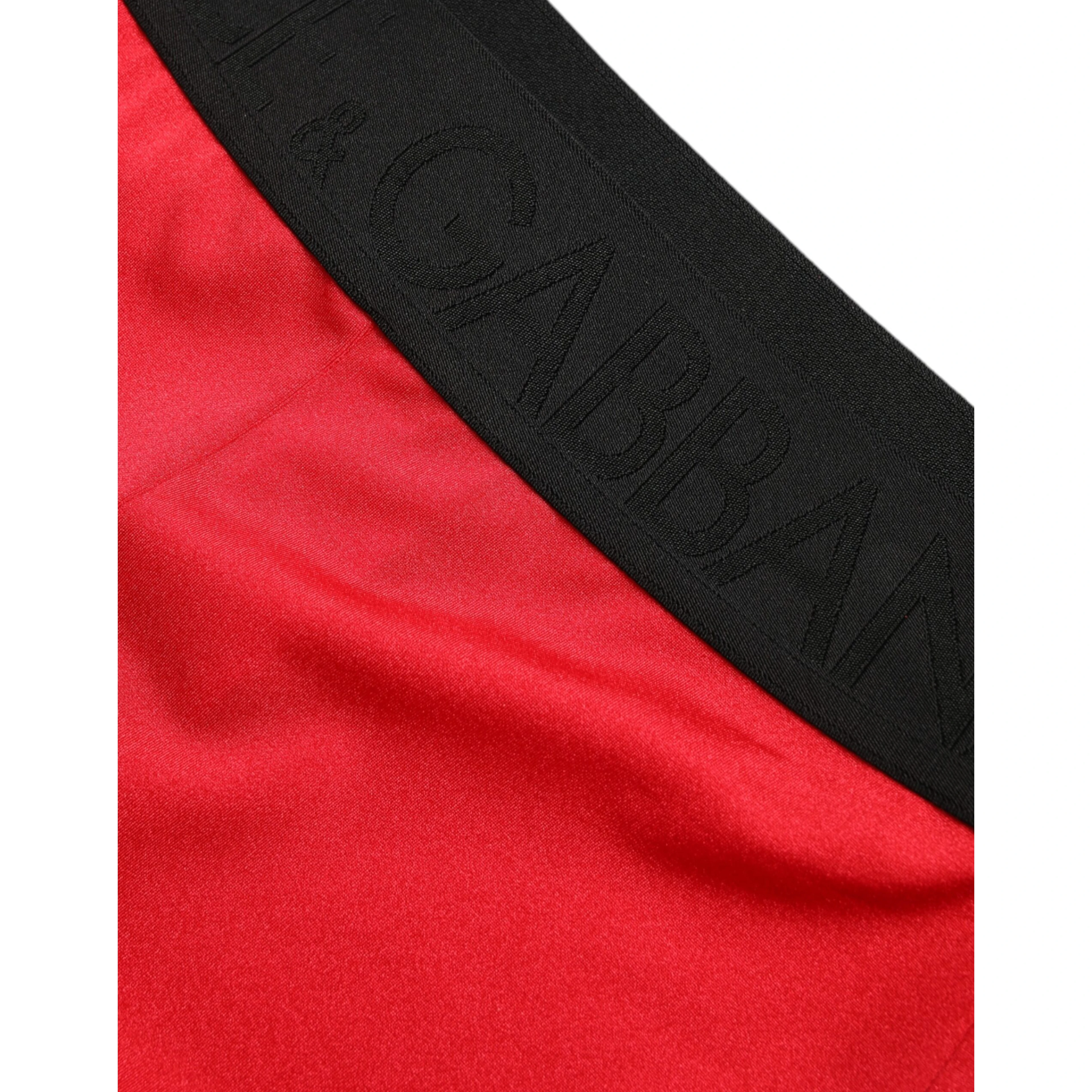 Red Nylon DG Logo Slim Leggings Pants