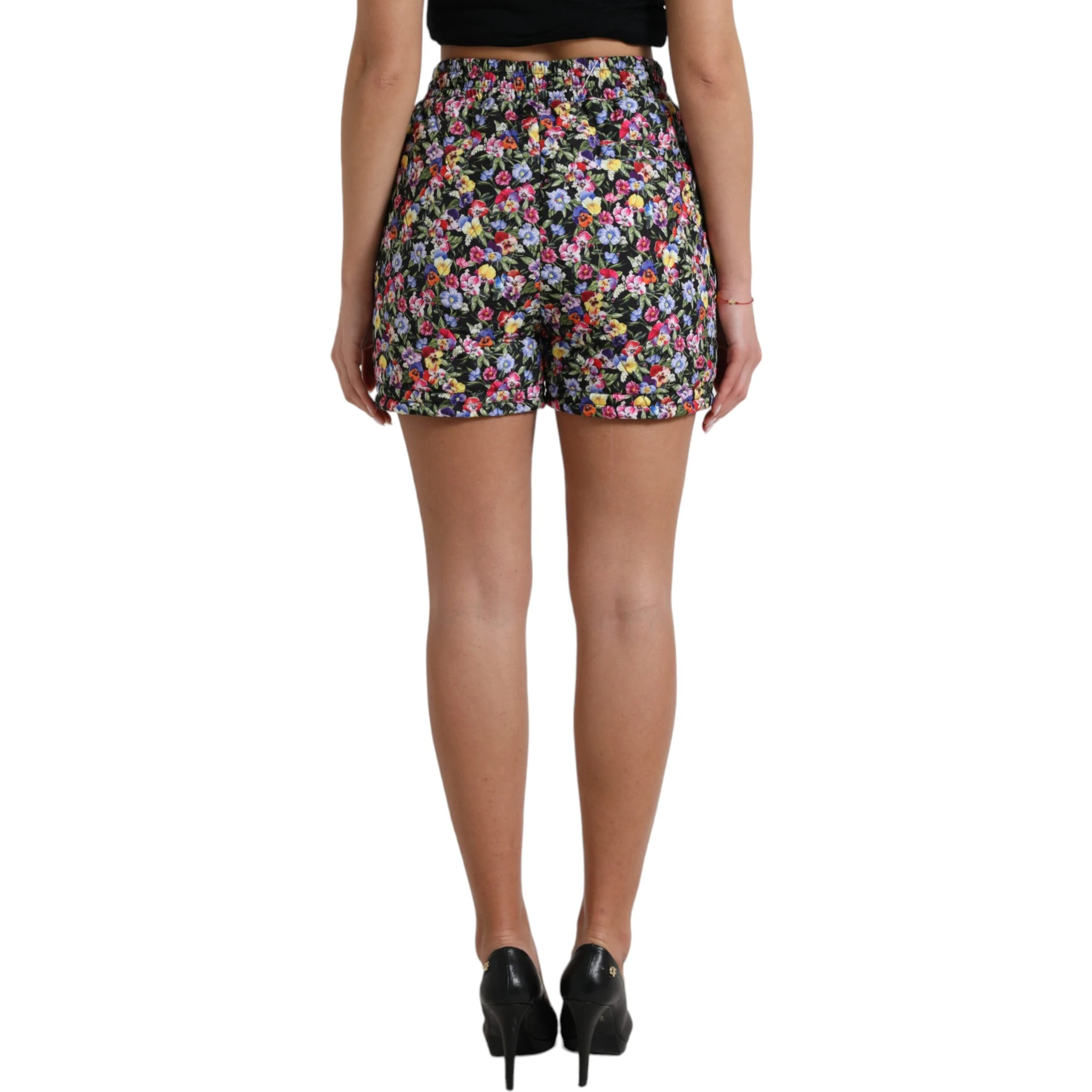 Multicolor Floral High Waist Hot Pants Shorts