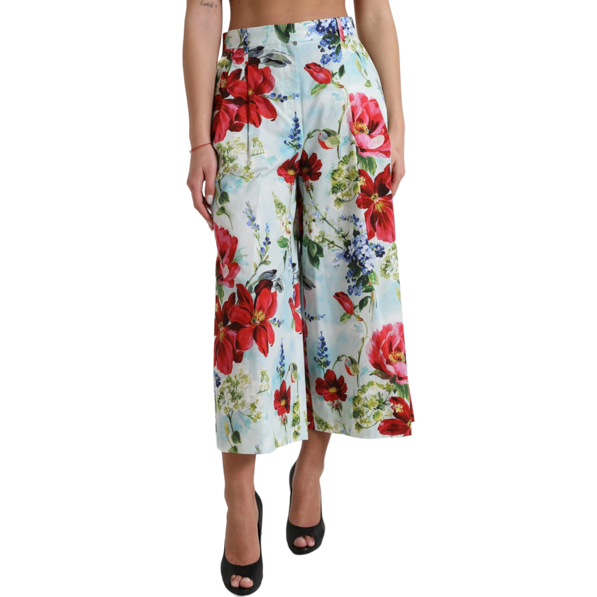 Multicolor Floral High Waist Wide Leg Pants