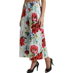 Multicolor Floral High Waist Wide Leg Pants
