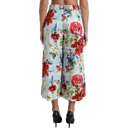Multicolor Floral High Waist Wide Leg Pants