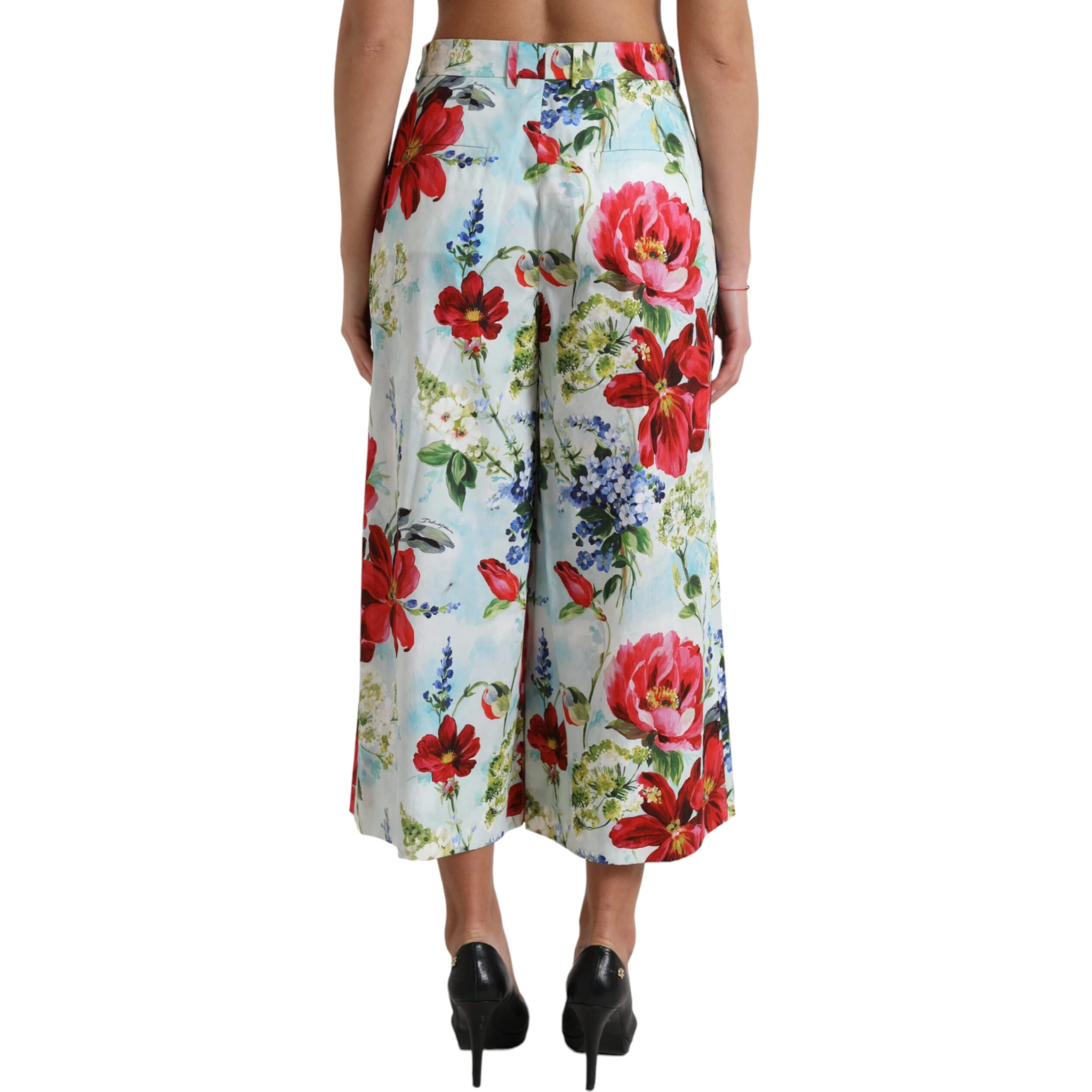 Multicolor Floral High Waist Wide Leg Pants