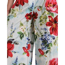 Multicolor Floral High Waist Wide Leg Pants