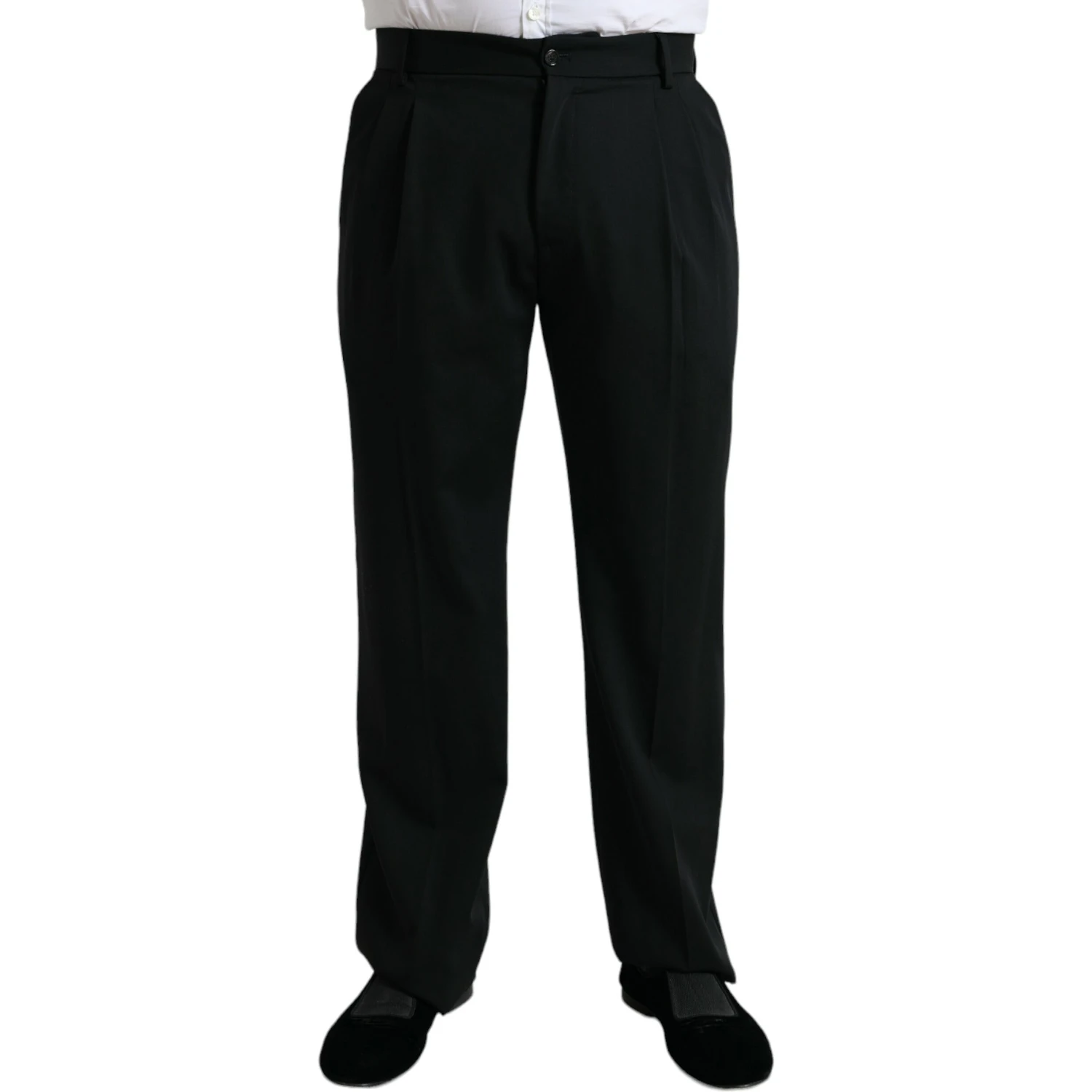 Black Wool Formal Straight Fit Dress Pants