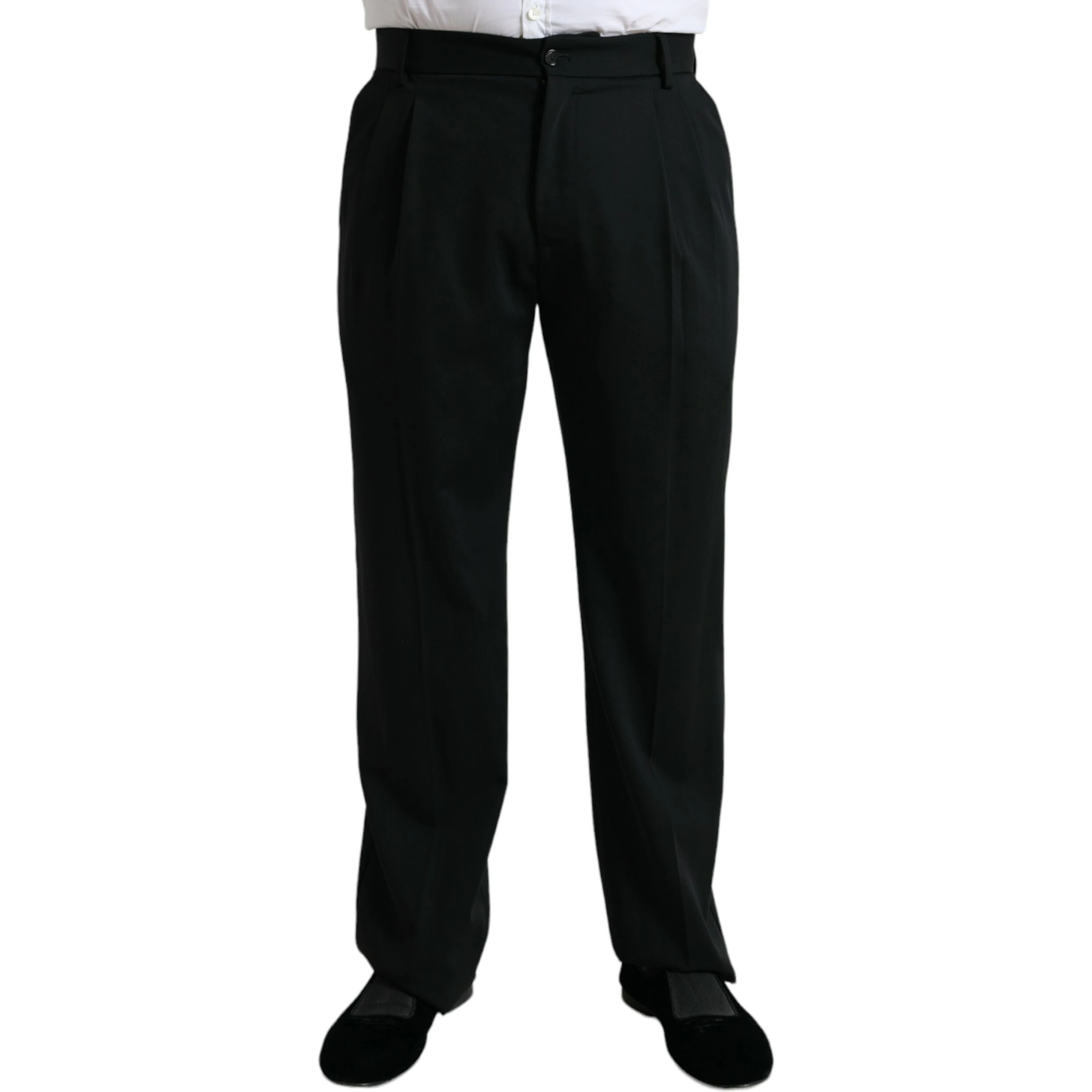 Black Wool Formal Straight Fit Dress Pants