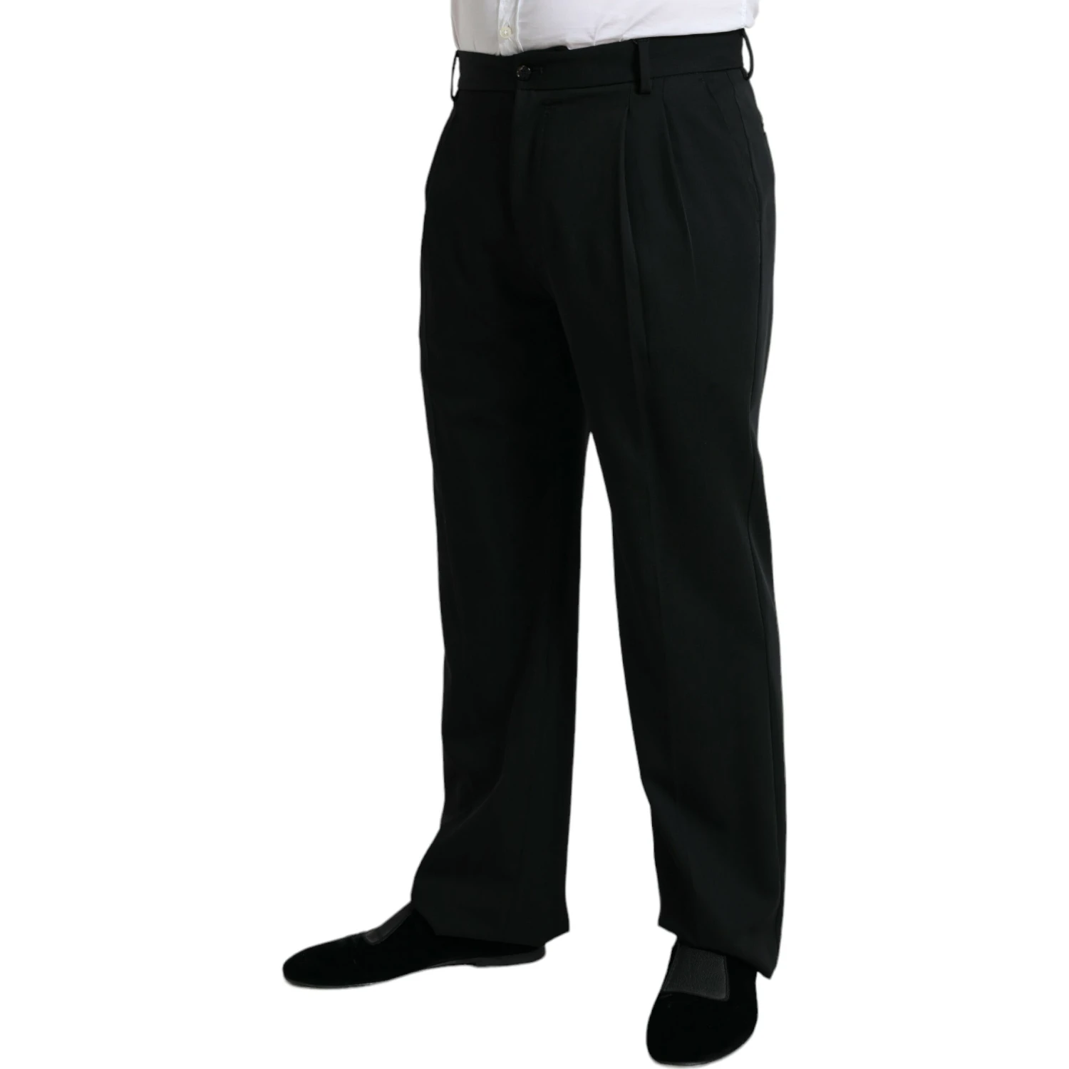 Black Wool Formal Straight Fit Dress Pants