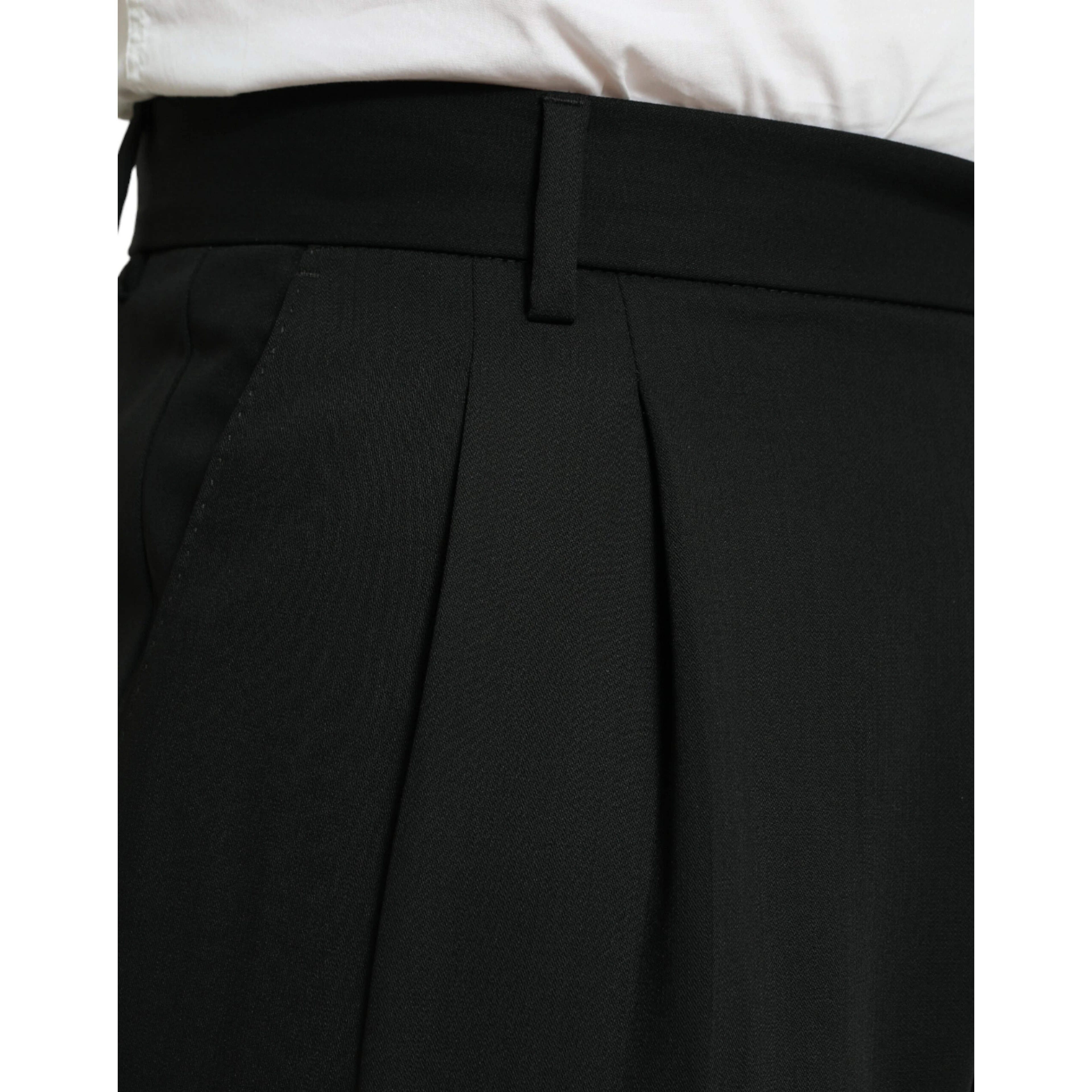 Black Wool Formal Straight Fit Dress Pants