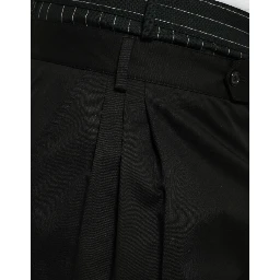 Black Cotton Stretch Cargo Bermuda Shorts