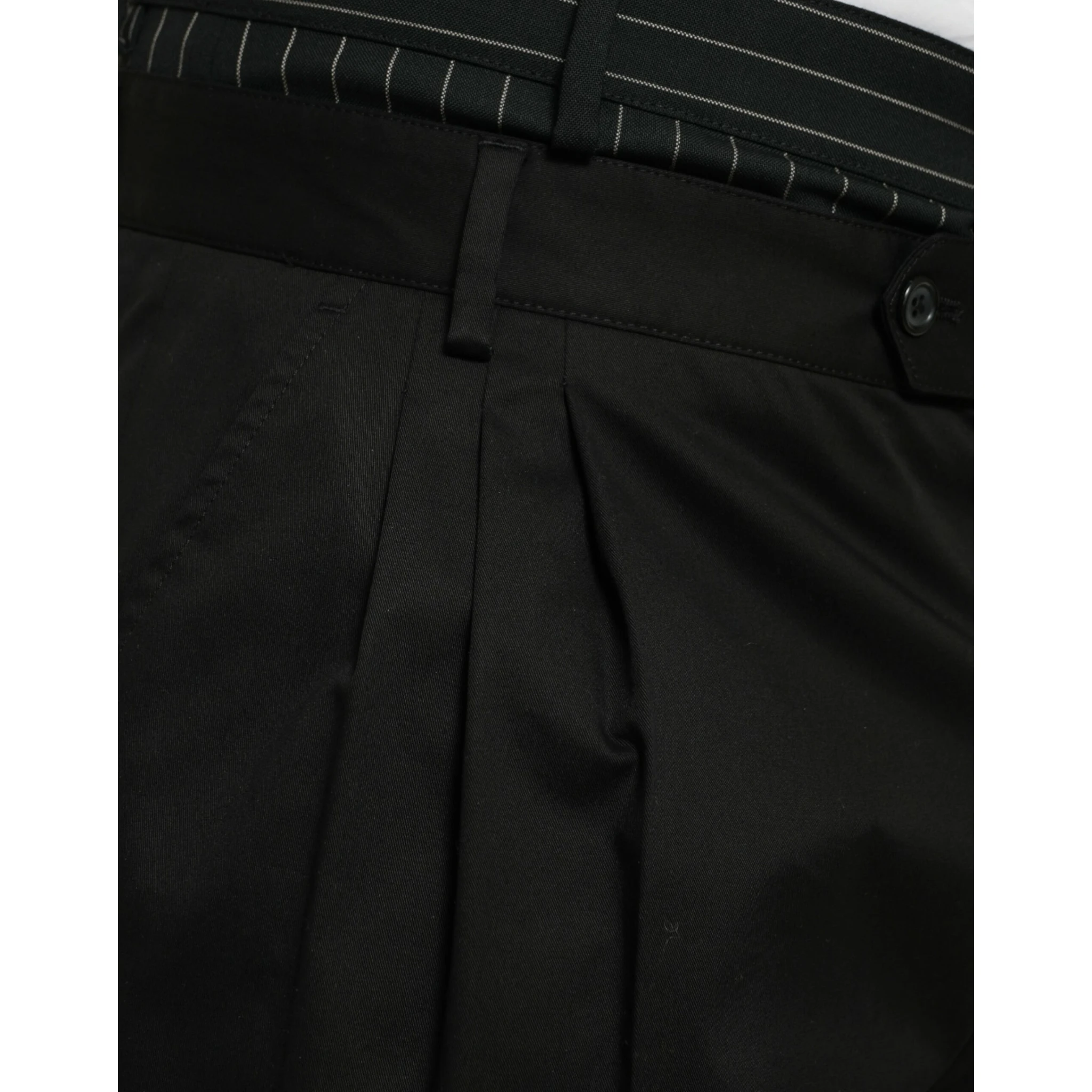 Black Cotton Stretch Cargo Bermuda Shorts