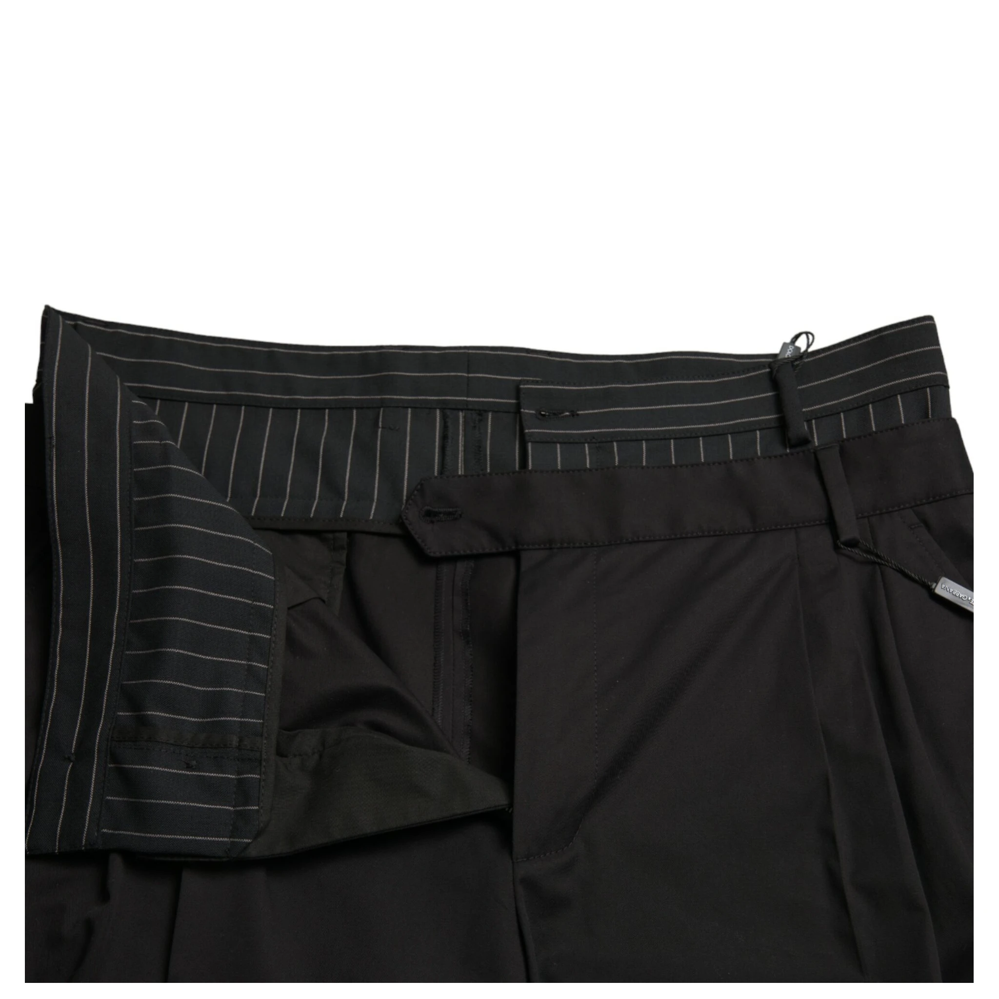 Black Cotton Stretch Cargo Bermuda Shorts