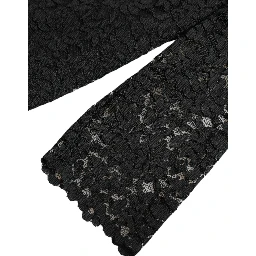 Black STAFF Blouse Floral Lace Nylon Top