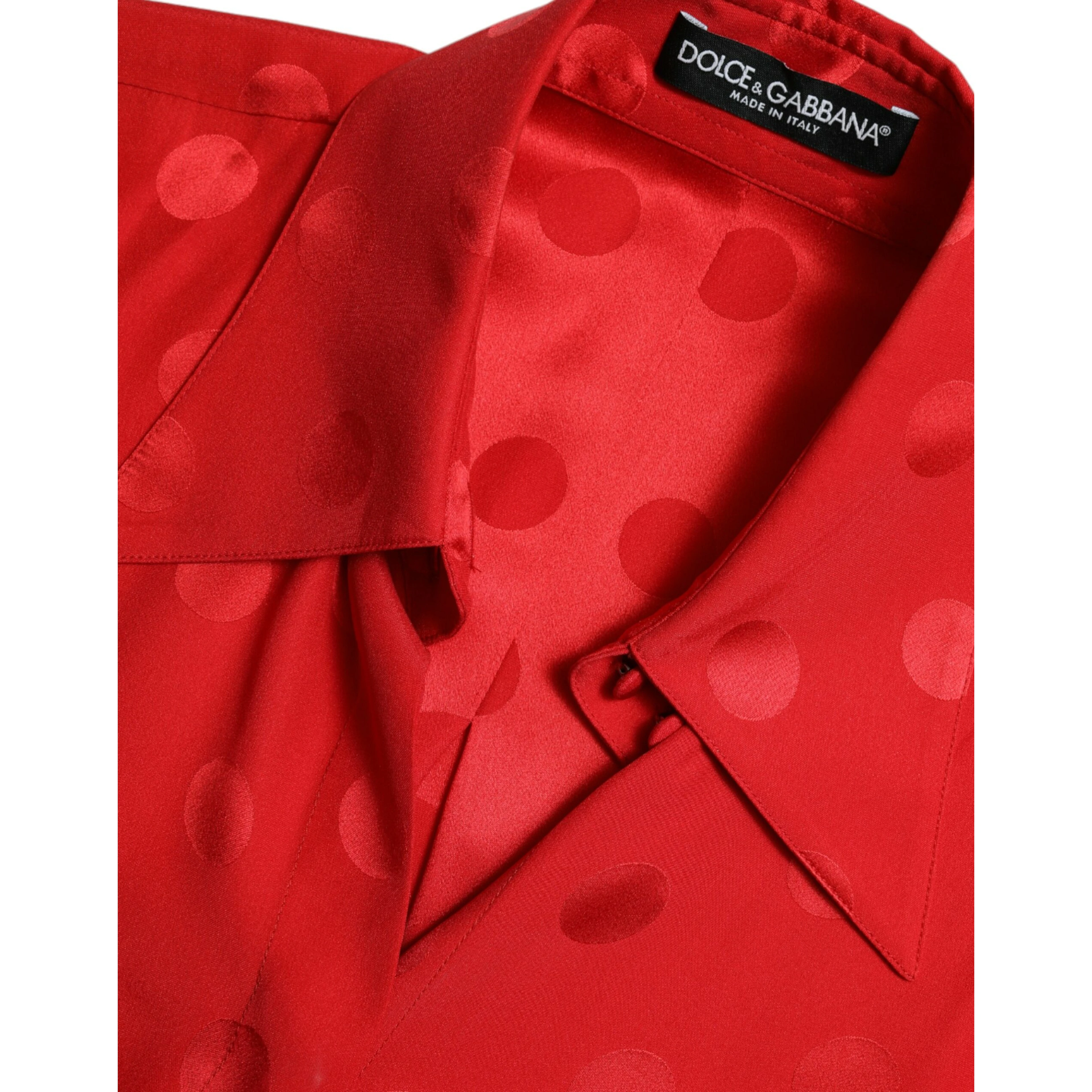 Red Polka Dot Sleeveless Collared Blouse Top