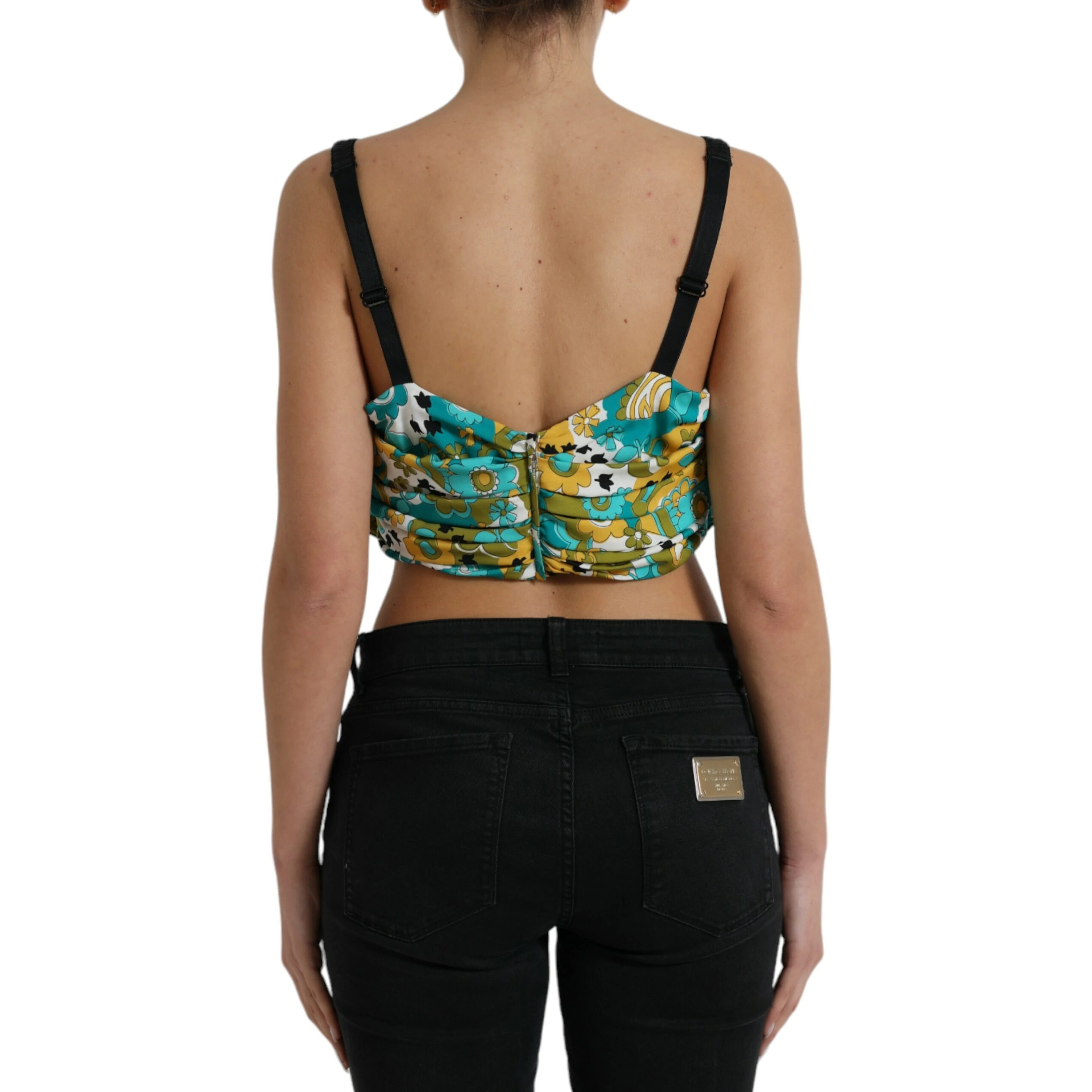 Multicolor Floral Sleeveless Cropped Top