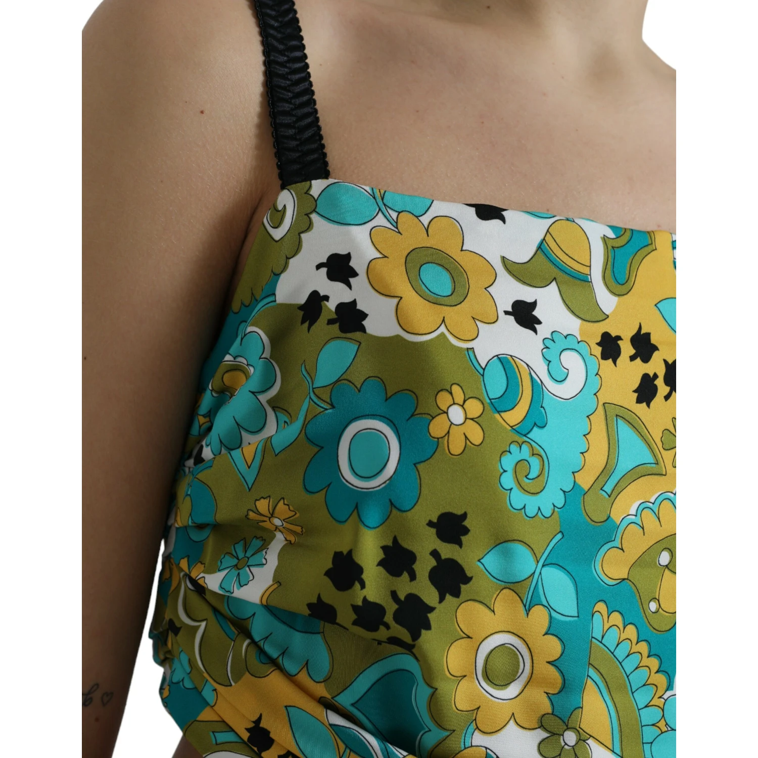 Multicolor Floral Sleeveless Cropped Top