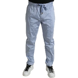 Light Blue Cotton Stretch Jogger Pants