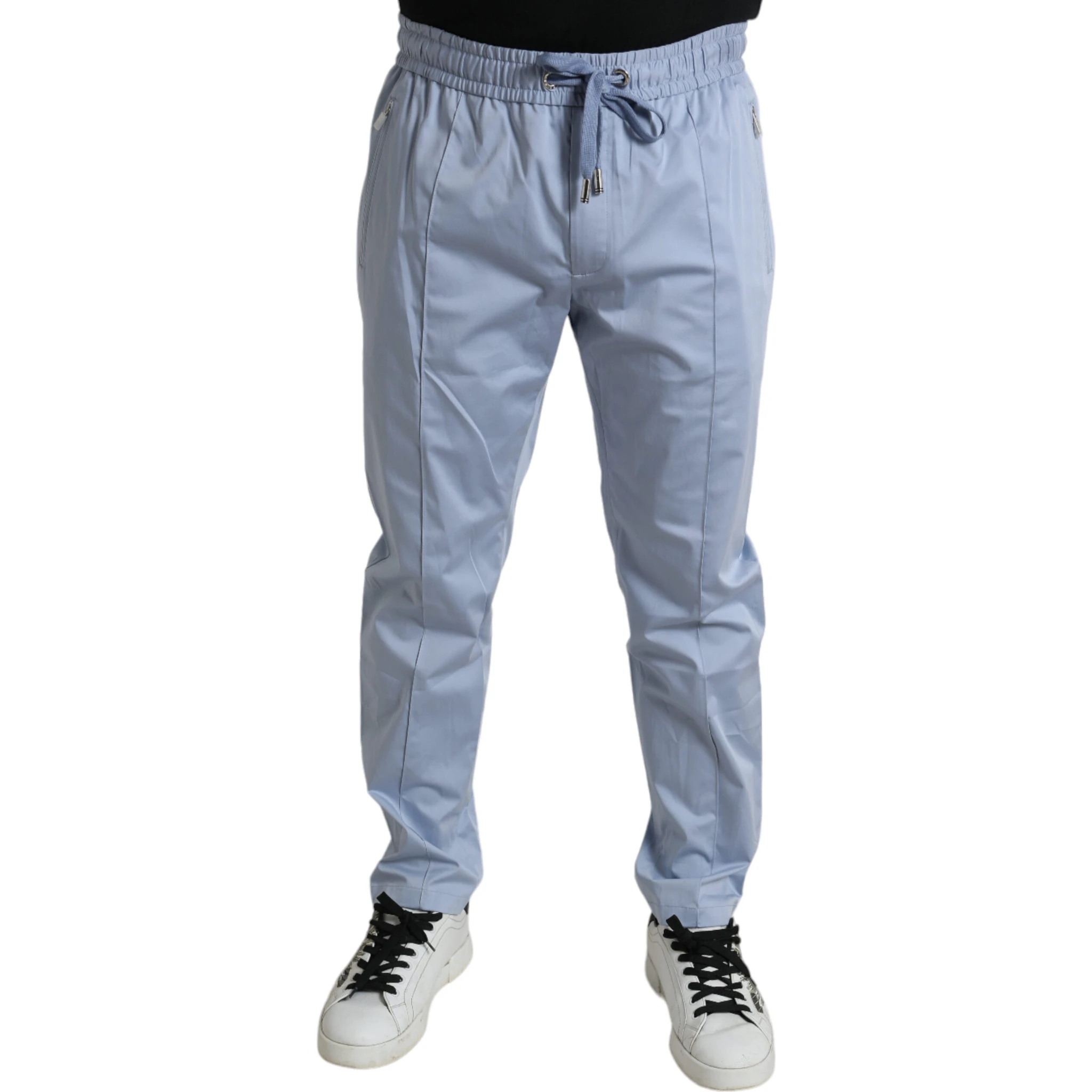 Light Blue Cotton Stretch Jogger Pants