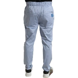 Light Blue Cotton Stretch Jogger Pants