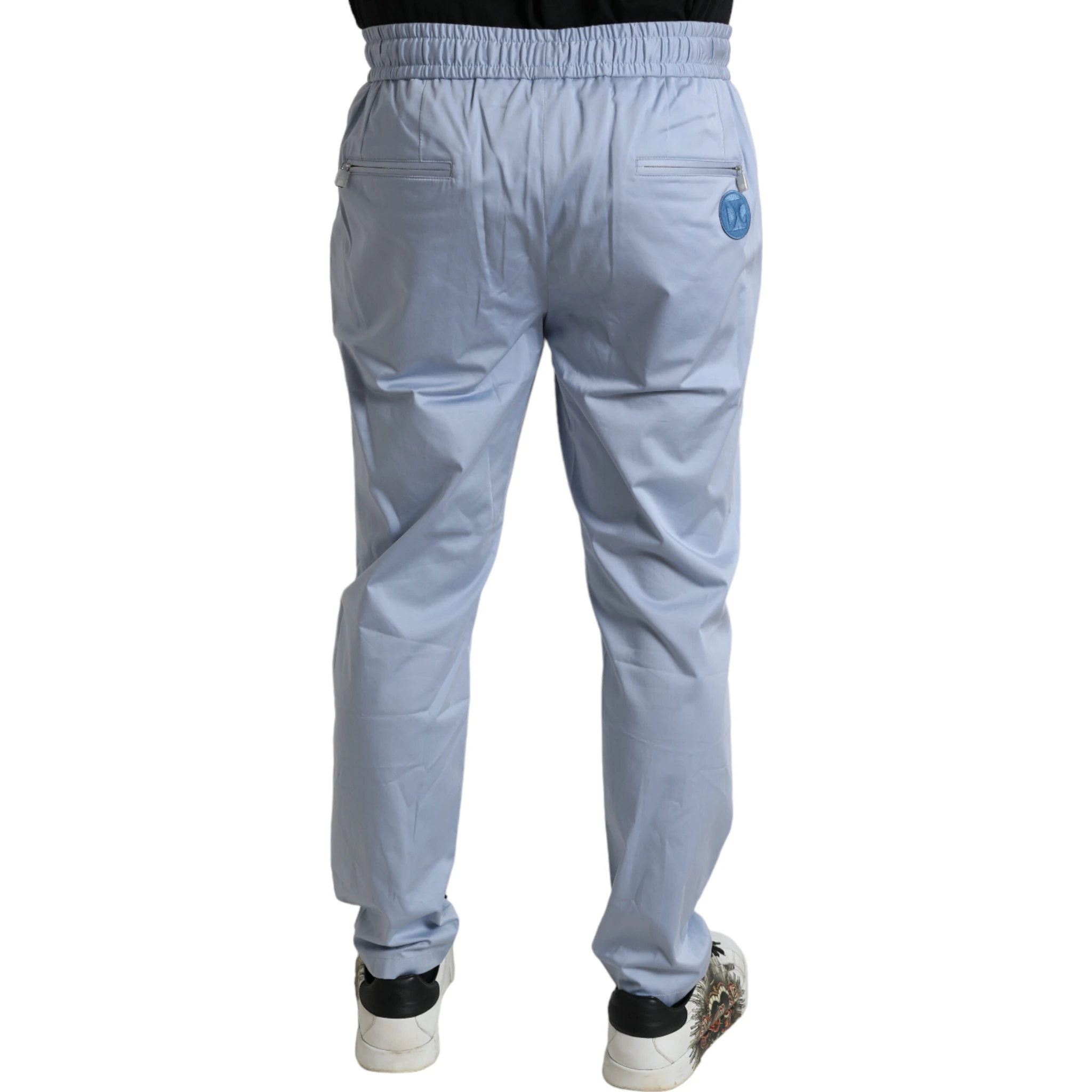 Light Blue Cotton Stretch Jogger Pants