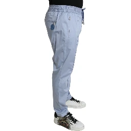 Light Blue Cotton Stretch Jogger Pants