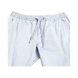 Light Blue Cotton Stretch Jogger Pants