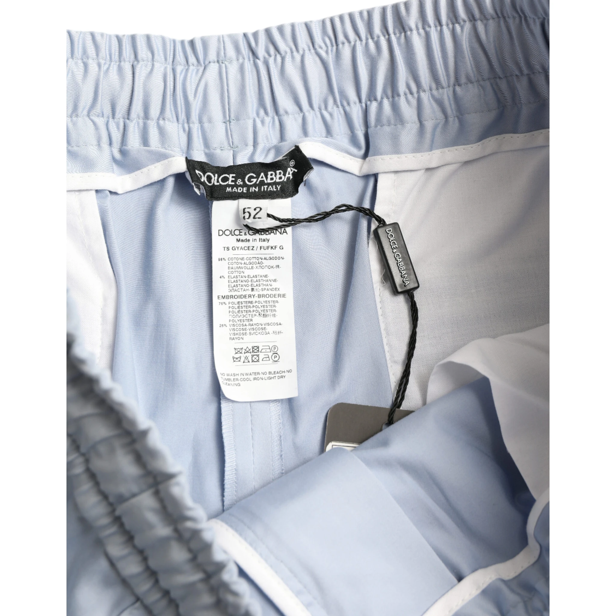 Light Blue Cotton Stretch Jogger Pants