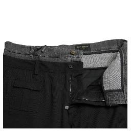 Black Gray Slim Cotton Denim Jeans Pants