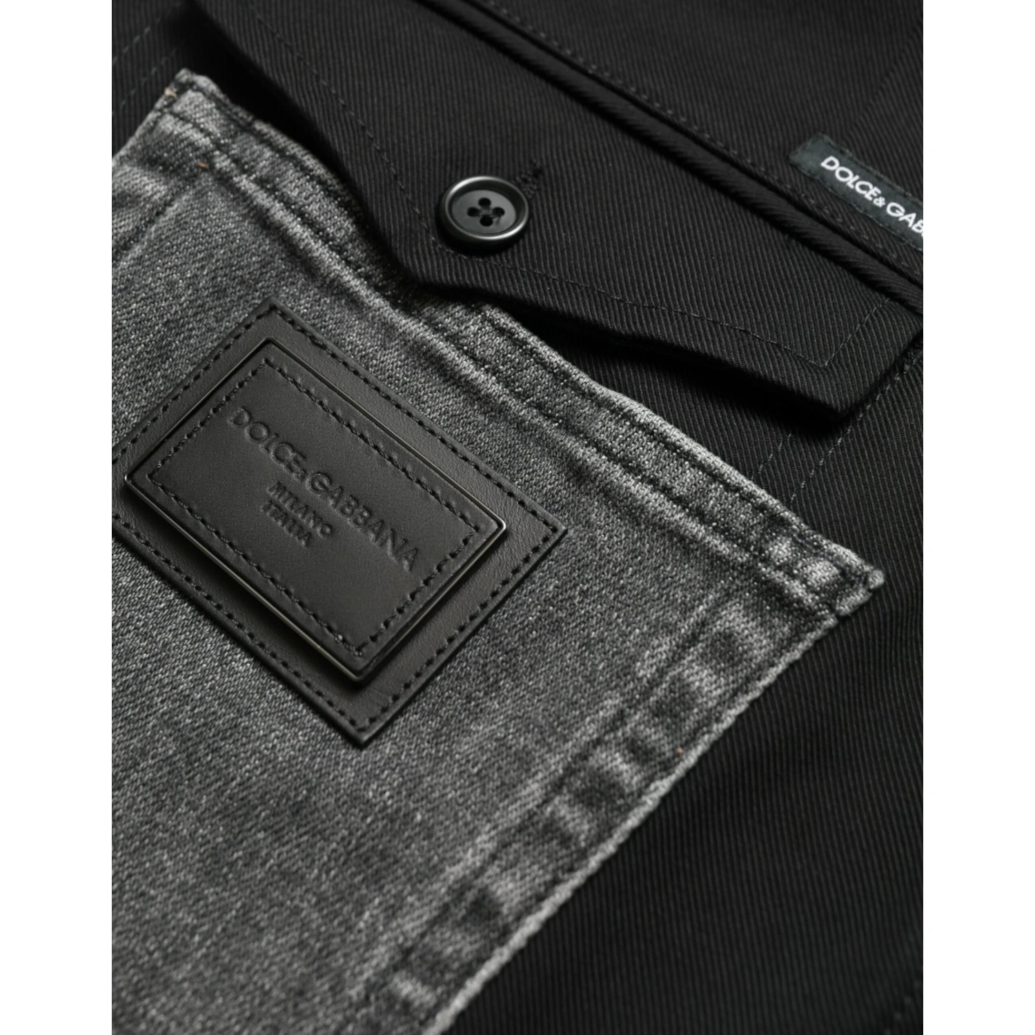 Black Gray Slim Cotton Denim Jeans Pants