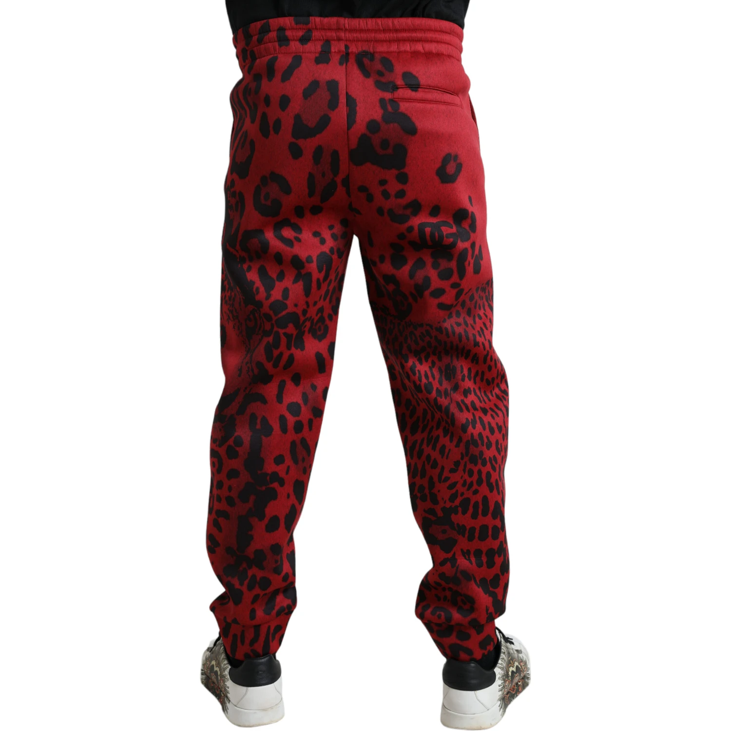 Red Black Leopard Stretch Jogger Pants