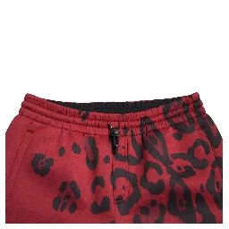 Red Black Leopard Stretch Jogger Pants