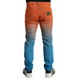 Multicolor Ombre Cotton Slim Fit Denim Jeans