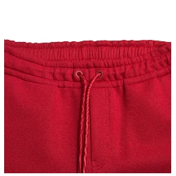 Red Cotton Blend Skinny Jogger Pants