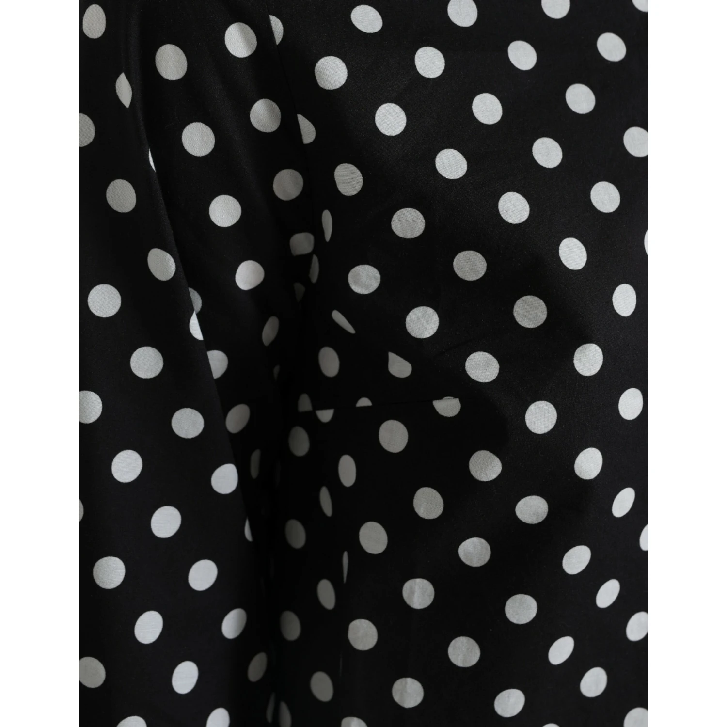 Black White Polka Dot Nylon Shift Mini Dress