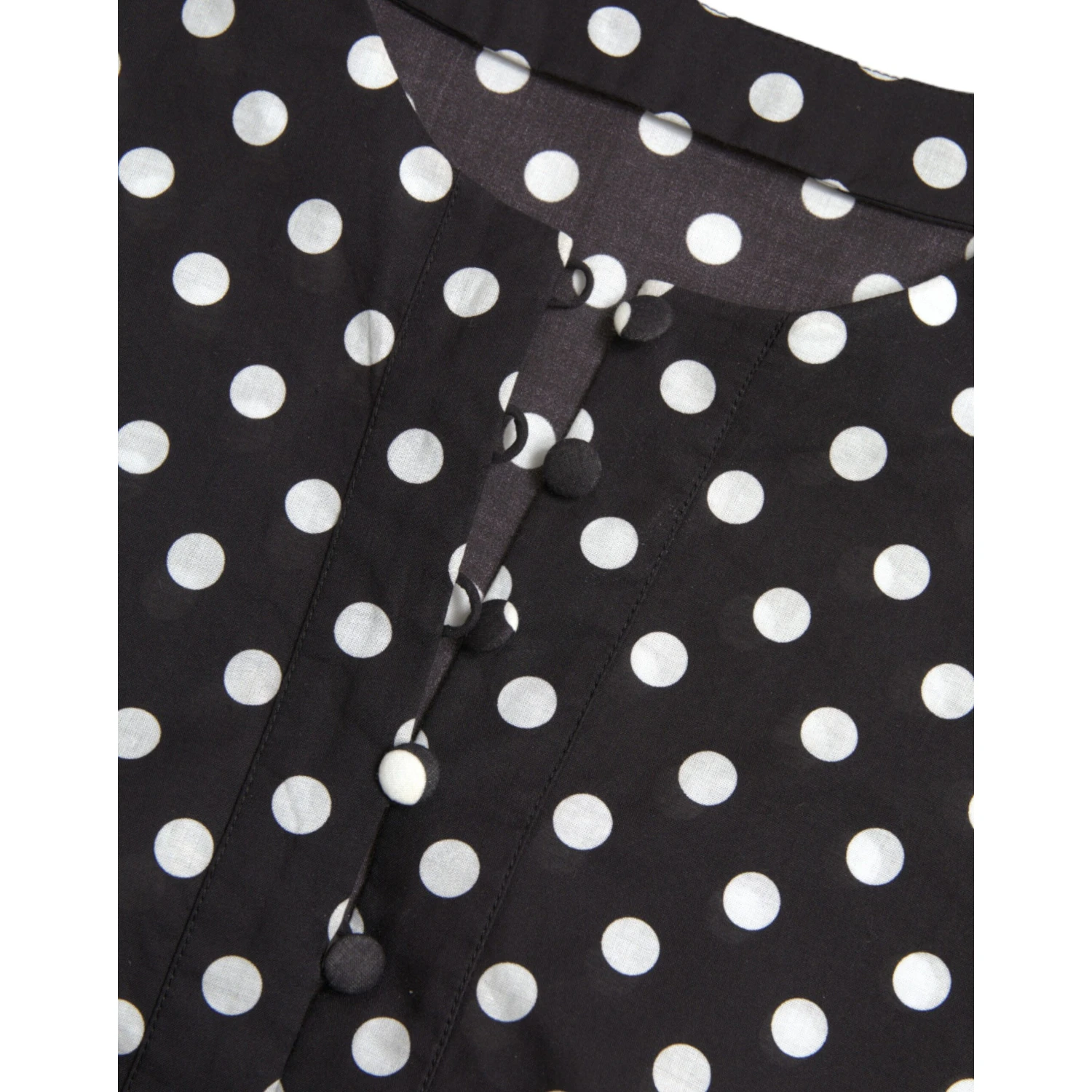 Black White Polka Dot Nylon Shift Mini Dress