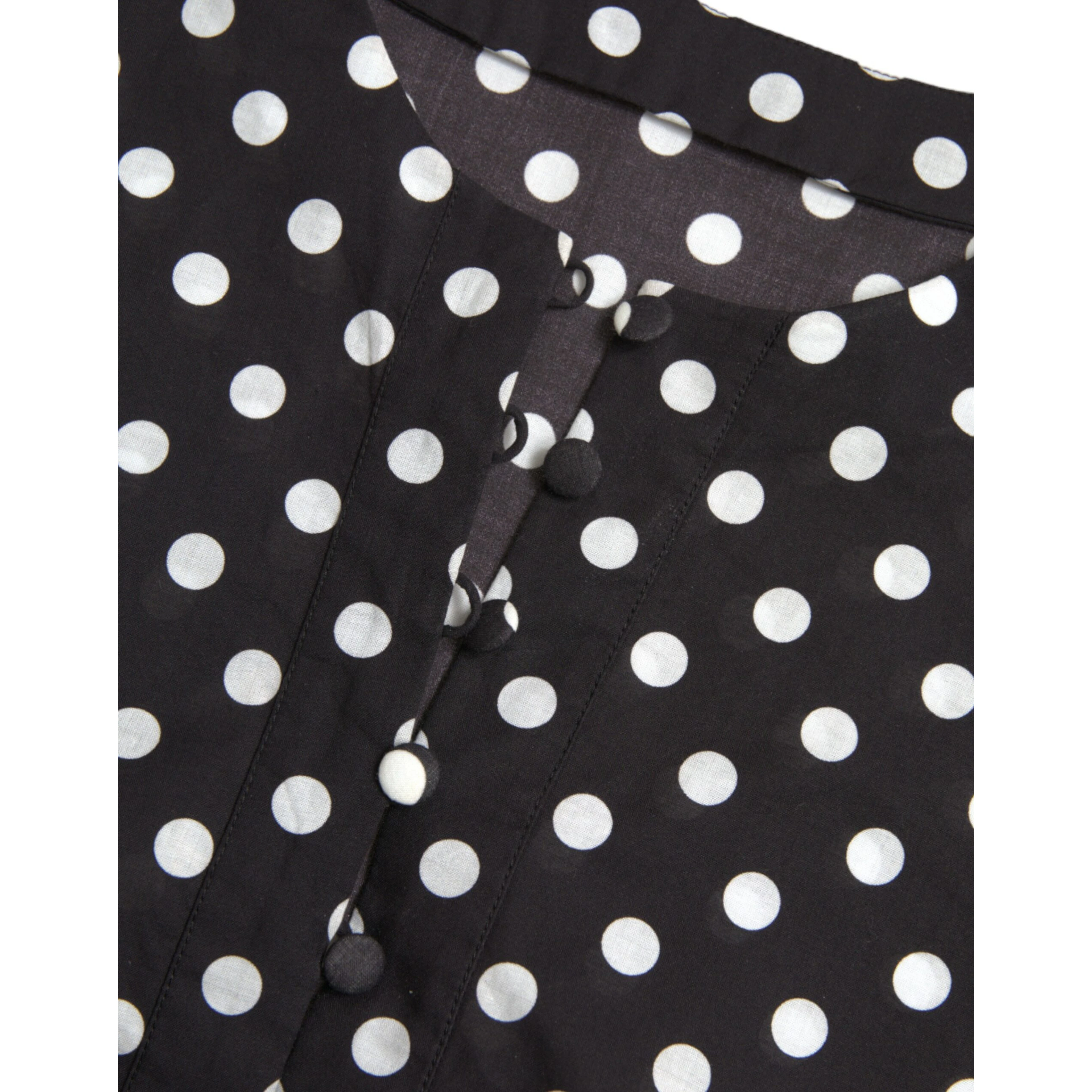 Black White Polka Dot Nylon Shift Mini Dress