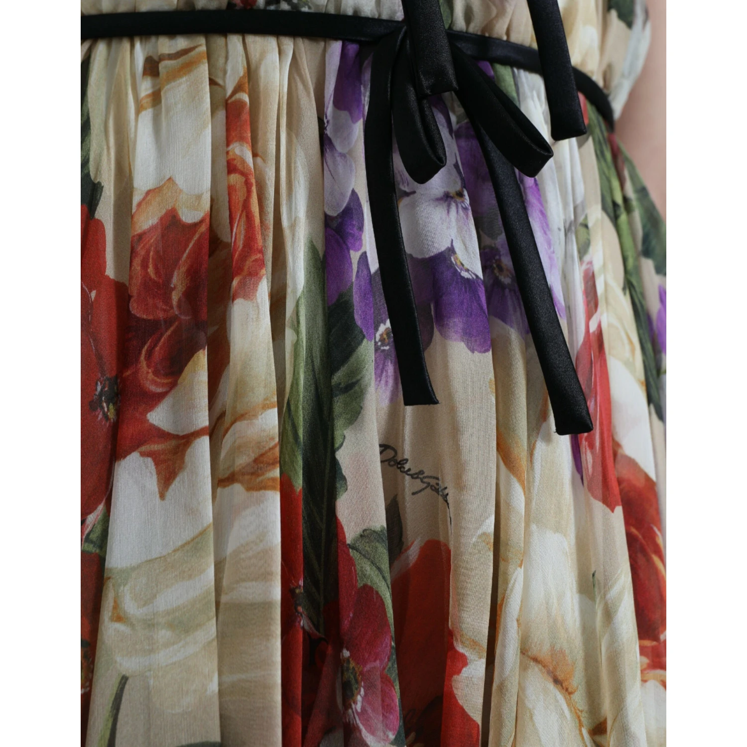 Beige Floral Sleeveless A-line Mini Dress