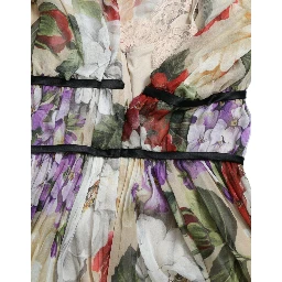 Beige Floral Sleeveless A-line Mini Dress