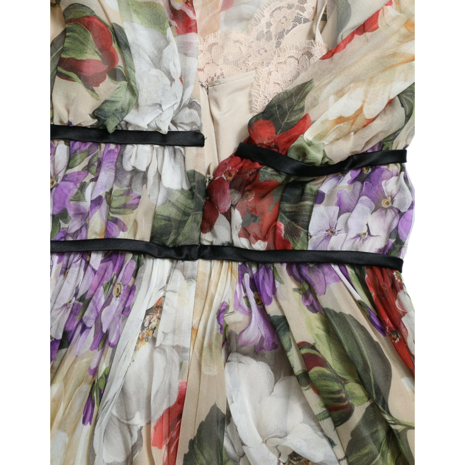 Beige Floral Sleeveless A-line Mini Dress
