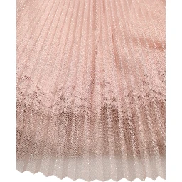 Pink One Shoulder Pleated Lame Tulle Dress