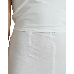 White Nylon Strapless Bodycon Jumpsuit Dress