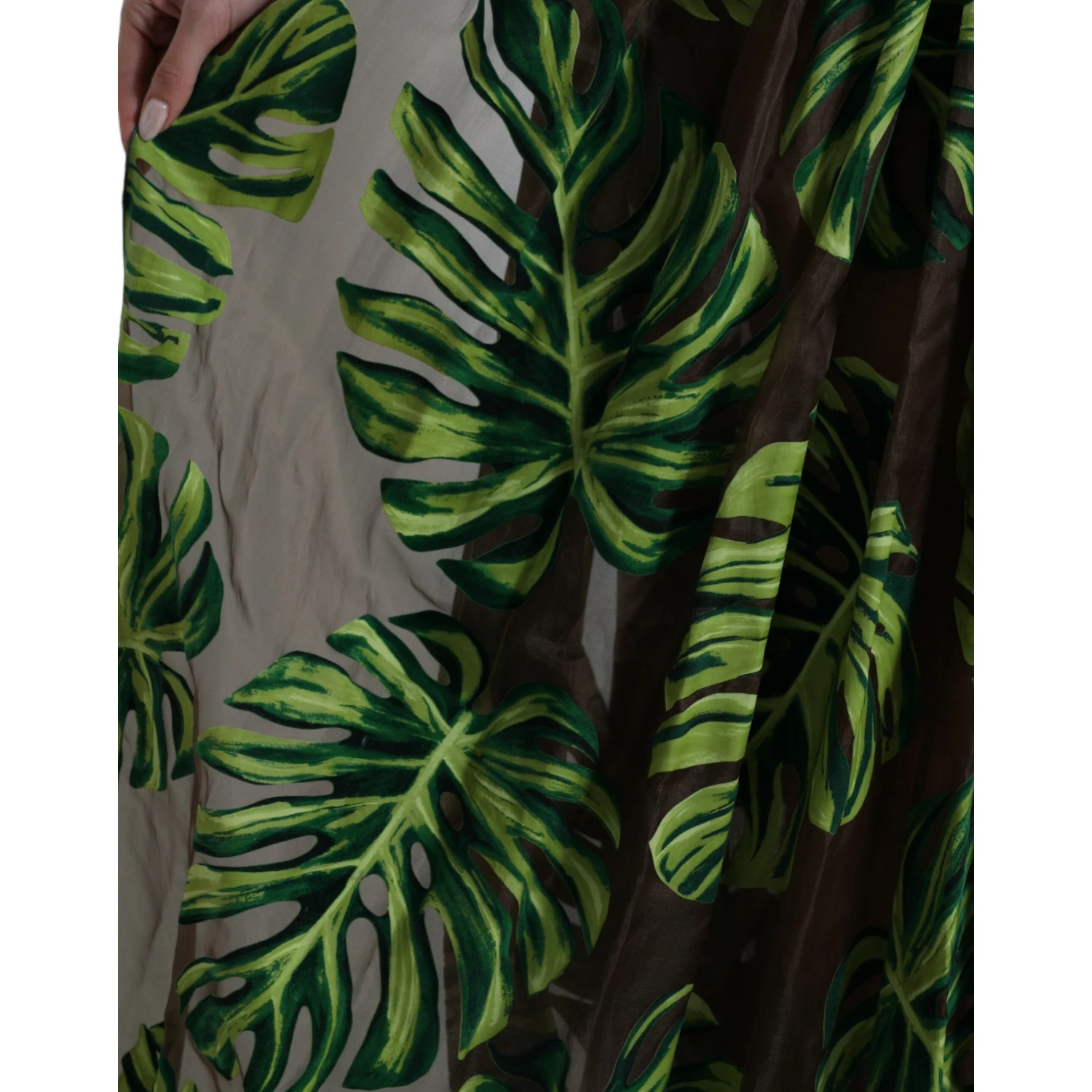 Green Banana Leaf Sleeveless Long Maxi Dress