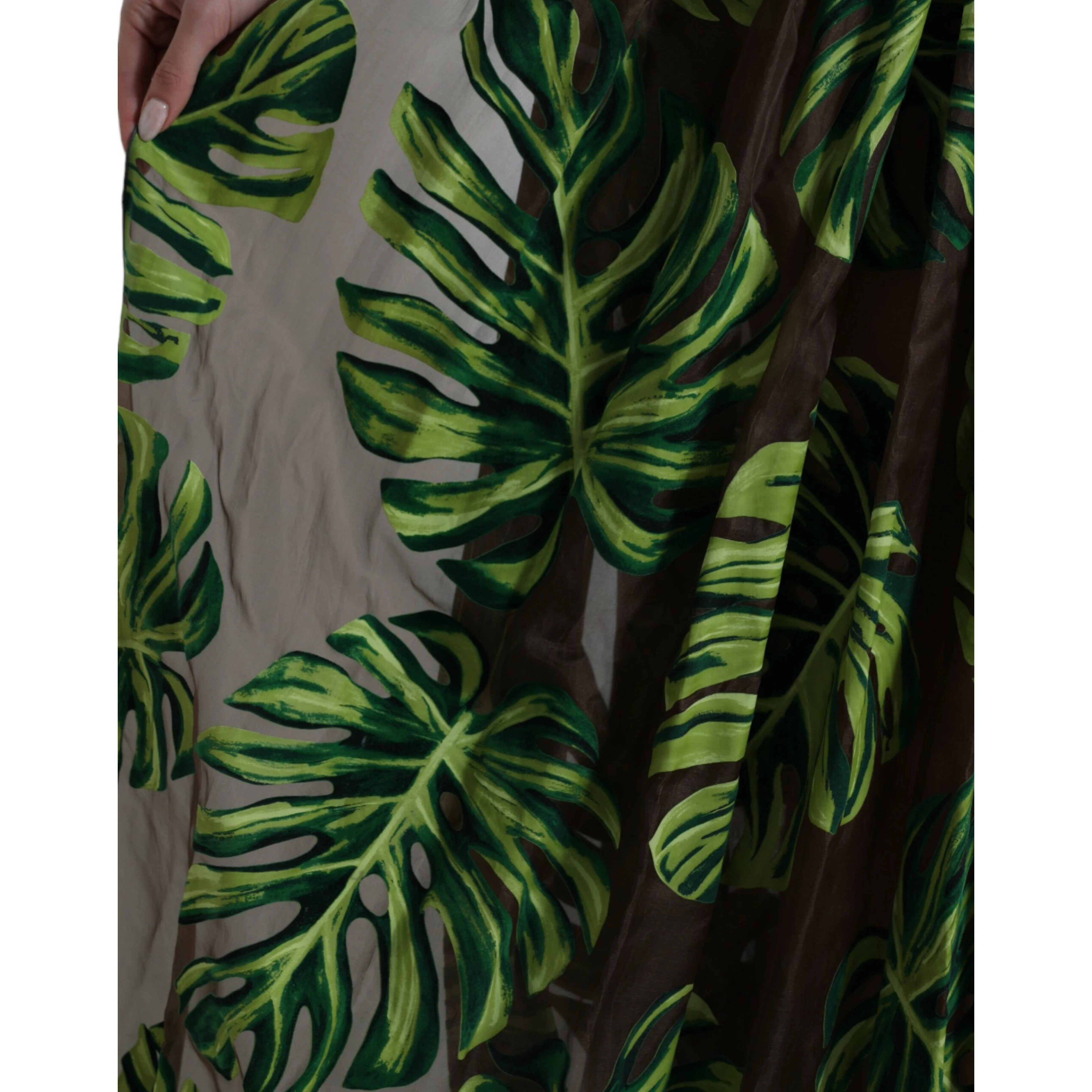 Green Banana Leaf Sleeveless Long Maxi Dress