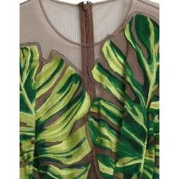 Green Banana Leaf Sleeveless Long Maxi Dress