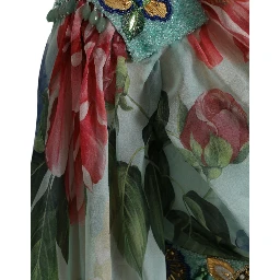 Blue Floral Print Tiered Long Maxi Dress