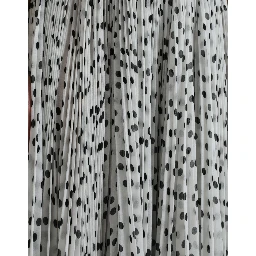 White Polka Dot A-line Pleated Maxi Dress